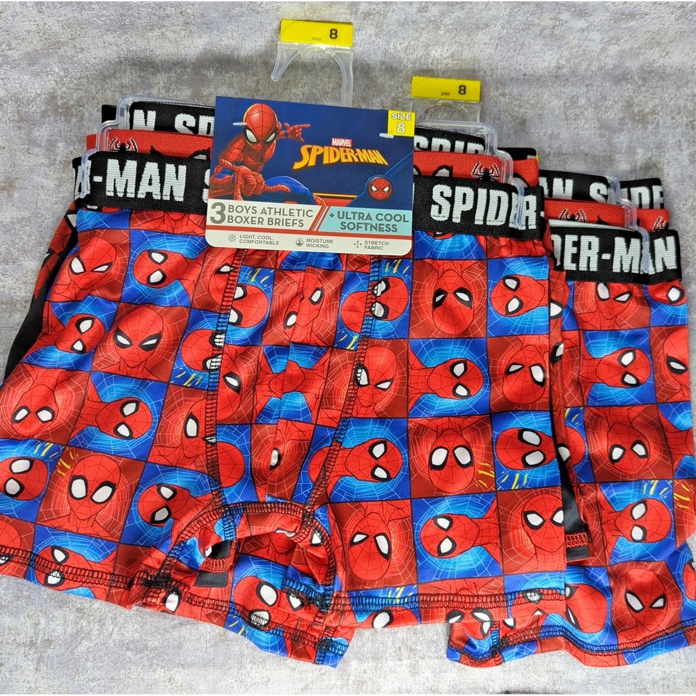 Marvel Spider-Man Boxer Briefs Size 8 (6 total boxers)